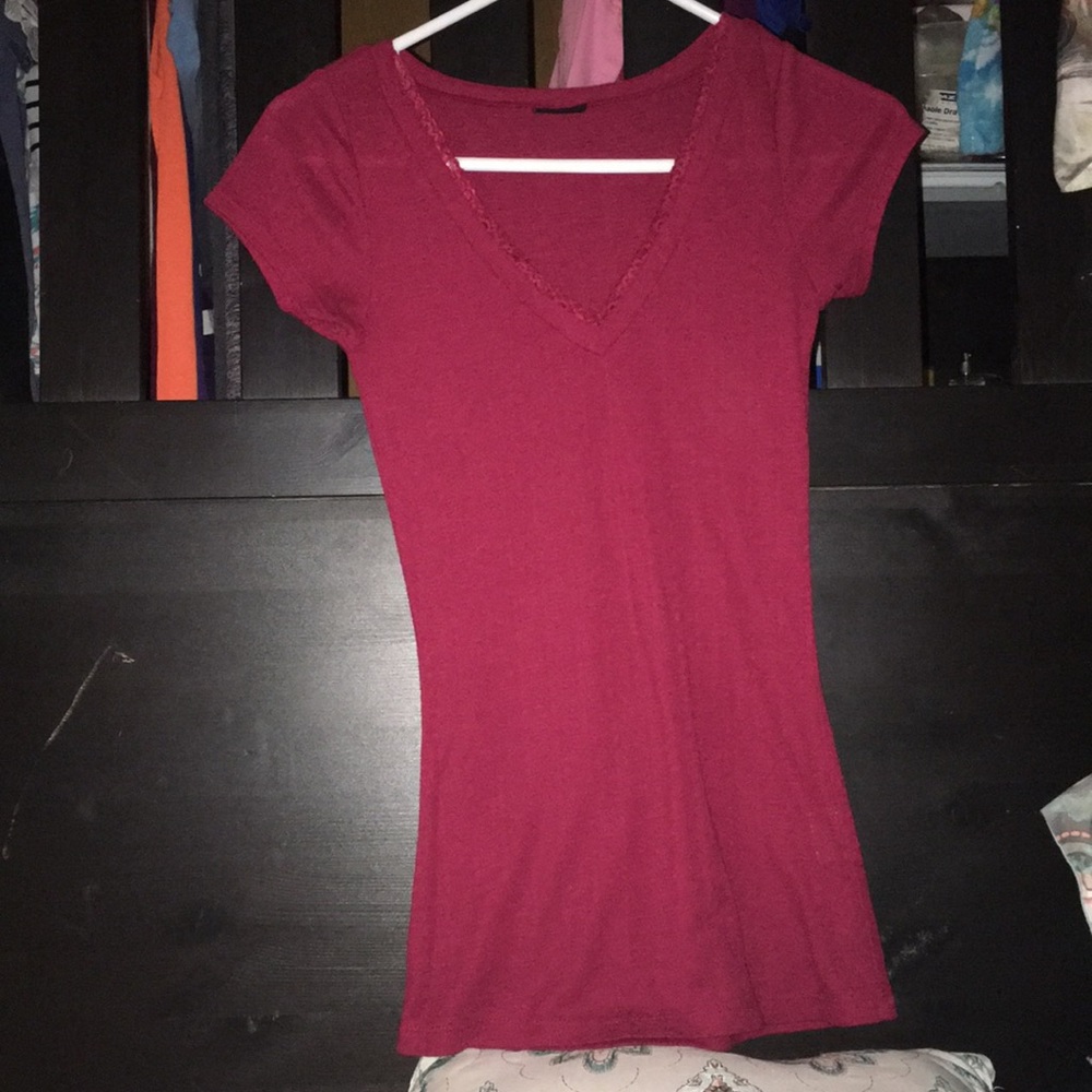 Red v-neck